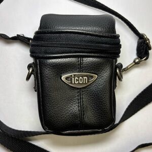 Compact camera bag, vintage faux leather